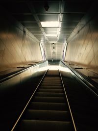 Interior of illuminated underground walkway