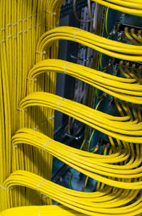 Close-up of yellow cables