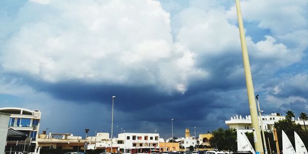 Low angle view of buildings against sky