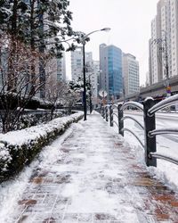 Road in city during winter