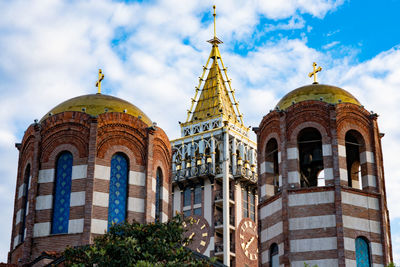 Low angle view of historical building against sky