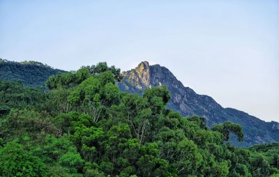 Scenic view of mountains against clear sky