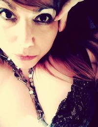 Close-up portrait of a beautiful young woman