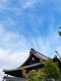 Low angle view of temple building against sky