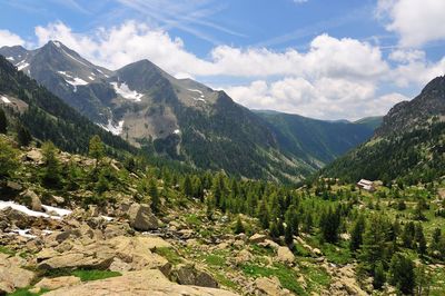 Scenic view of mountains against sky