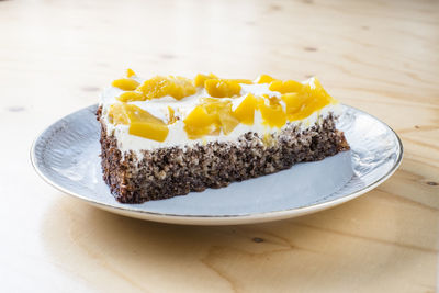 Close-up of cake in plate