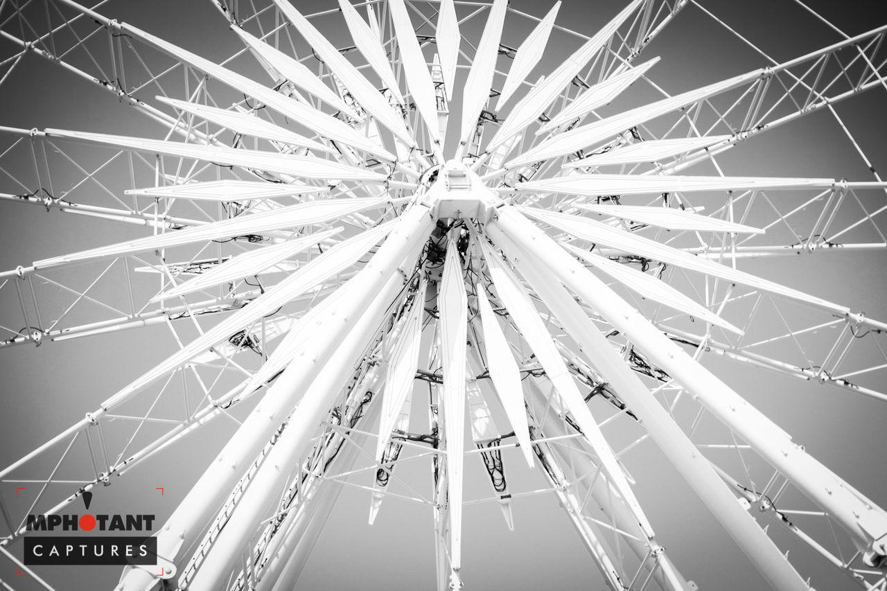 LOW ANGLE VIEW OF FERRIS WHEEL AT NIGHT