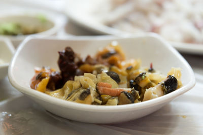 Close-up of food in bowl on table