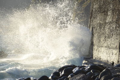 Water splashing in sea