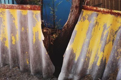 Close-up of rusty metallic wall