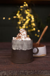 Close-up of cake on table