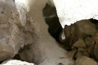 Close-up of rocks in water