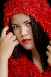 Close-up portrait of beautiful young woman