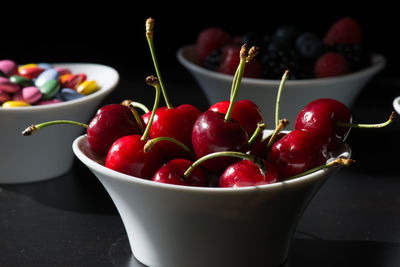 Close-up of strawberries in bowl