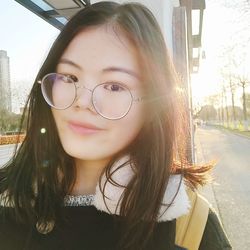 Close-up portrait of young woman