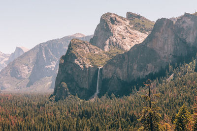 Scenic view of mountains against clear sky