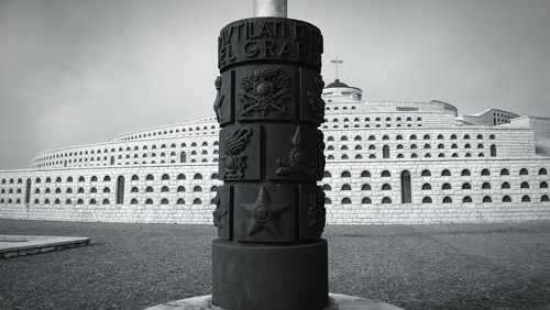 Low angle view of tower against sky