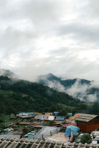 High angle view of townscape against sky