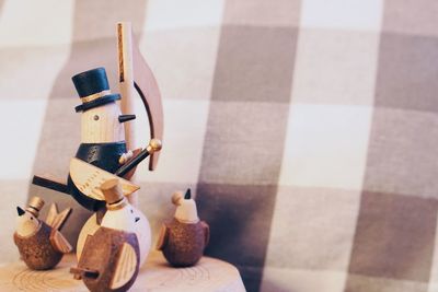 High angle view of stuffed toy on table