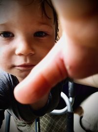 Close-up portrait of cute boy