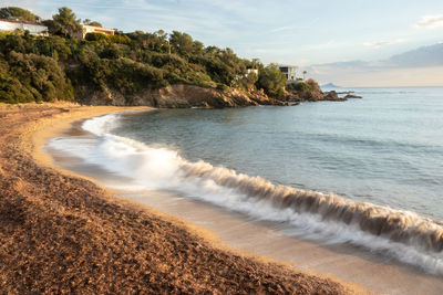 Scenic view of sea and beach un south of france 