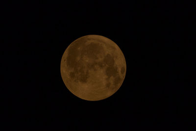 Low angle view of moon against clear sky at night