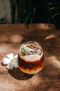 Close-up of drink on table