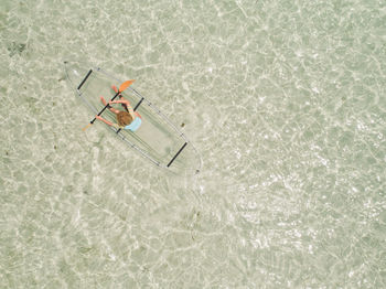 High angle view of swimming pool