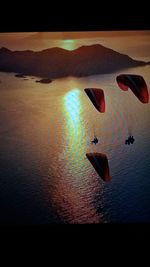 View of sea against sky during sunset