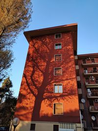 Low angle view of building against clear sky