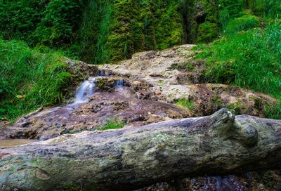 Scenic view of waterfall on landscape