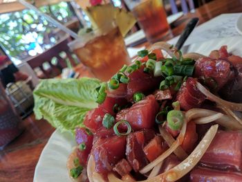 Close-up of salad in plate