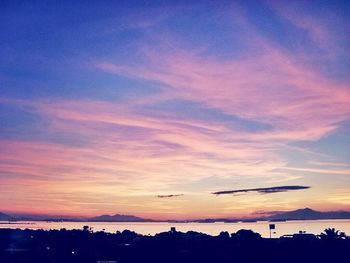 Silhouette of landscape at sunset