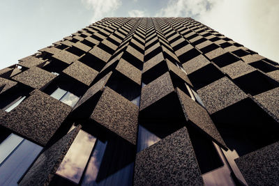 Low angle view of modern building against sky