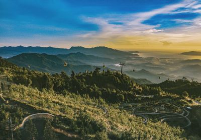 Scenic view of landscape against sky during sunset