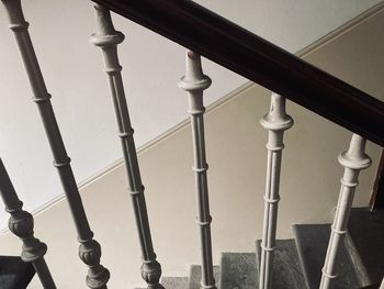 High angle view of spiral staircase of building