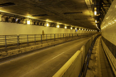 View off empty automobile tunnel 