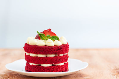 Close-up of dessert on table