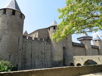 Low angle view of historic building against sky