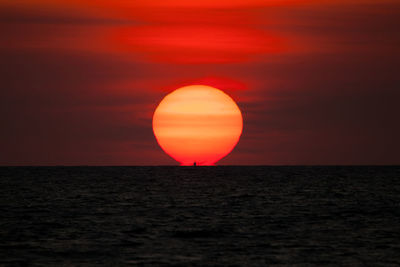 Scenic view of sunset over sea