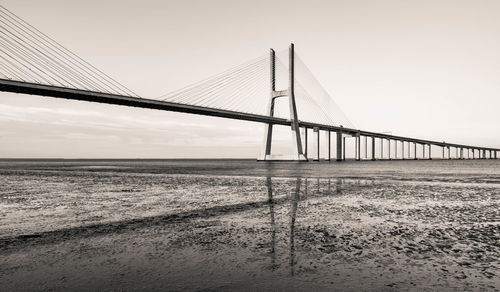 View of suspension bridge against sky