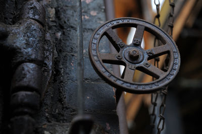 Close-up of rusty valve