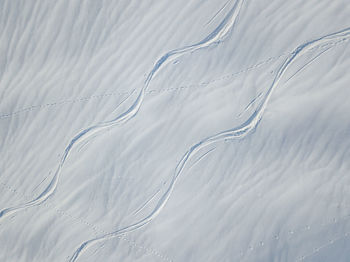 Full frame shot of snow on bed