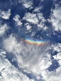 Low angle view of rainbow