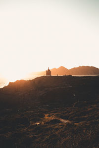 View of sea against clear sky during sunset