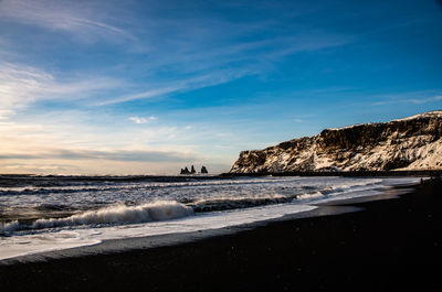 Scenic view of beach against sky