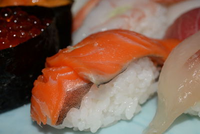 Close-up of sushi on plate