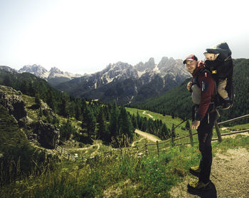 People standing on mountain road