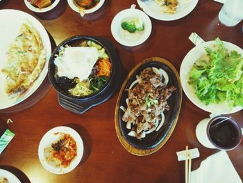 Close-up of food served in plate