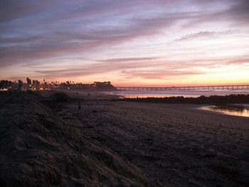 Scenic view of sea at sunset